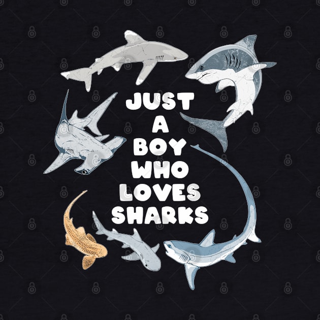 Just a Boy who loves Sharks by NicGrayTees